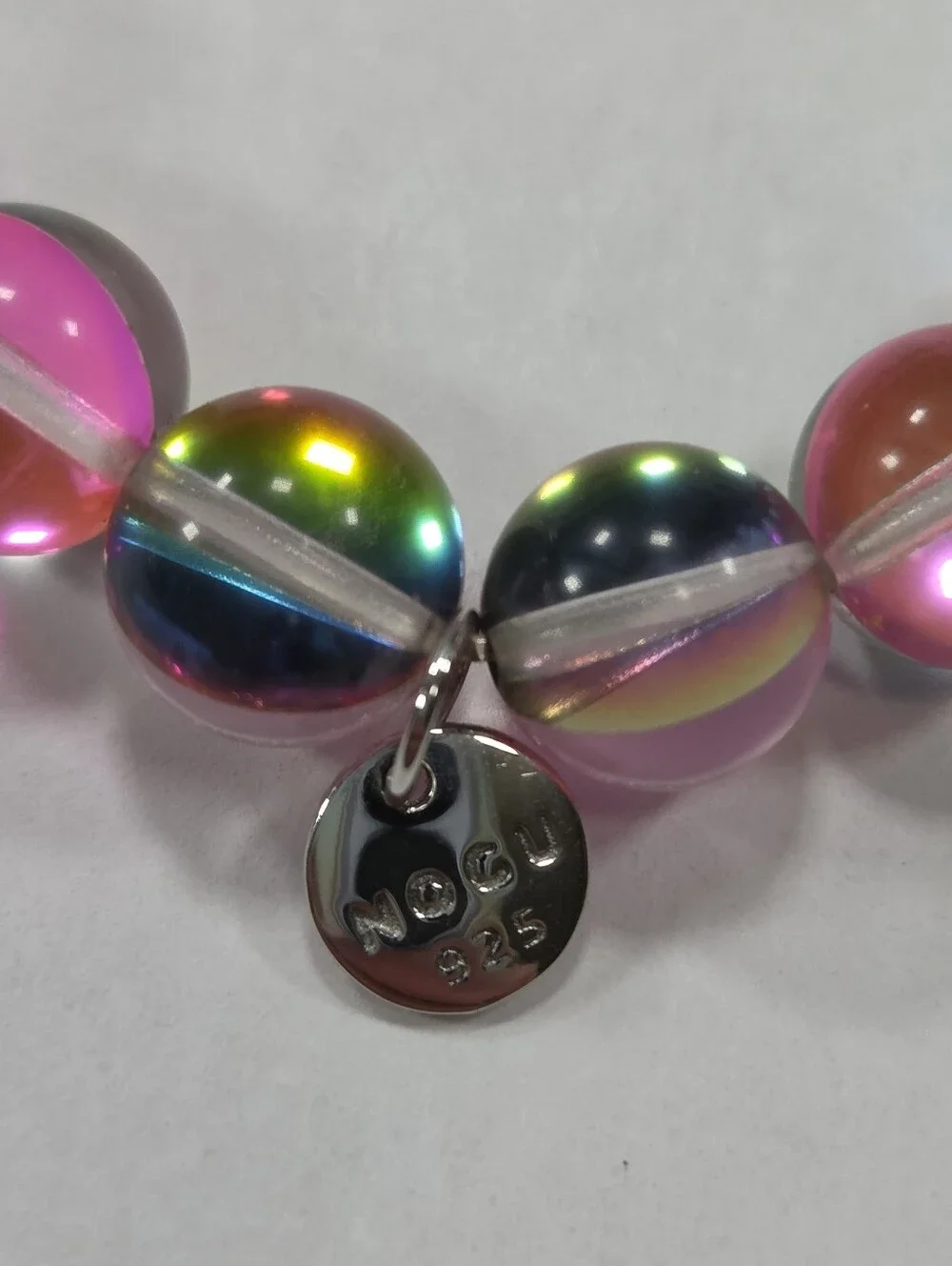 🆕️ NOGU Rose Petal Silver Mermaid Glass Statement Bracelet